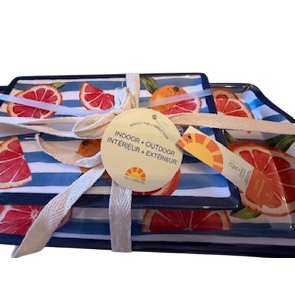 5pc Set GRAPEFRUIT Plates & Platter/Tray C&C California Melamine Citrus NEW - Picture 8 of 8